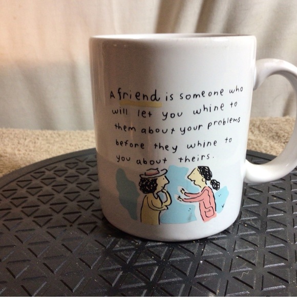 Shoebox Greetings A FRIEND IS SOMEONE WHO… White W/Blk Ceramic Coffee/Tea Mug - Picture 2 of 11